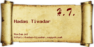 Hadas Tivadar névjegykártya